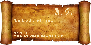 Markschejd Ince névjegykártya